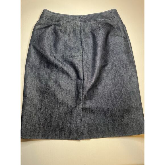 Halogen Dark Blue Denim Straight / Pencil Skirt w/Front Pockets Size 4 - Picture 6 of 6